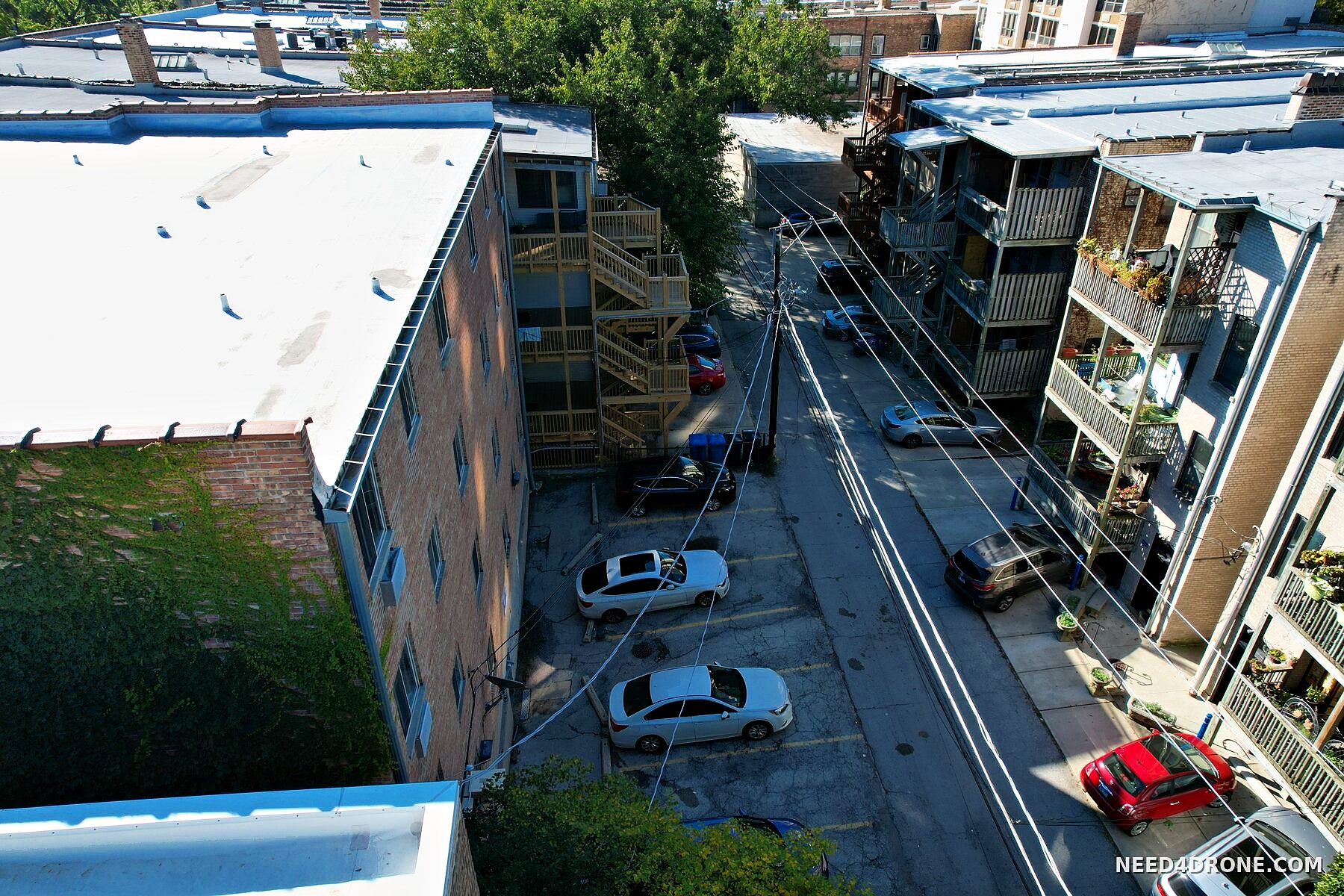 Alley running past the rear lot