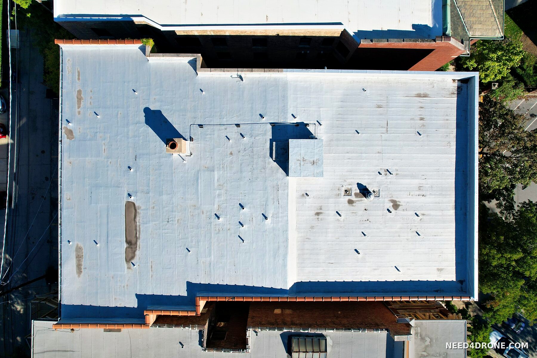 Top-down view of the entire roof