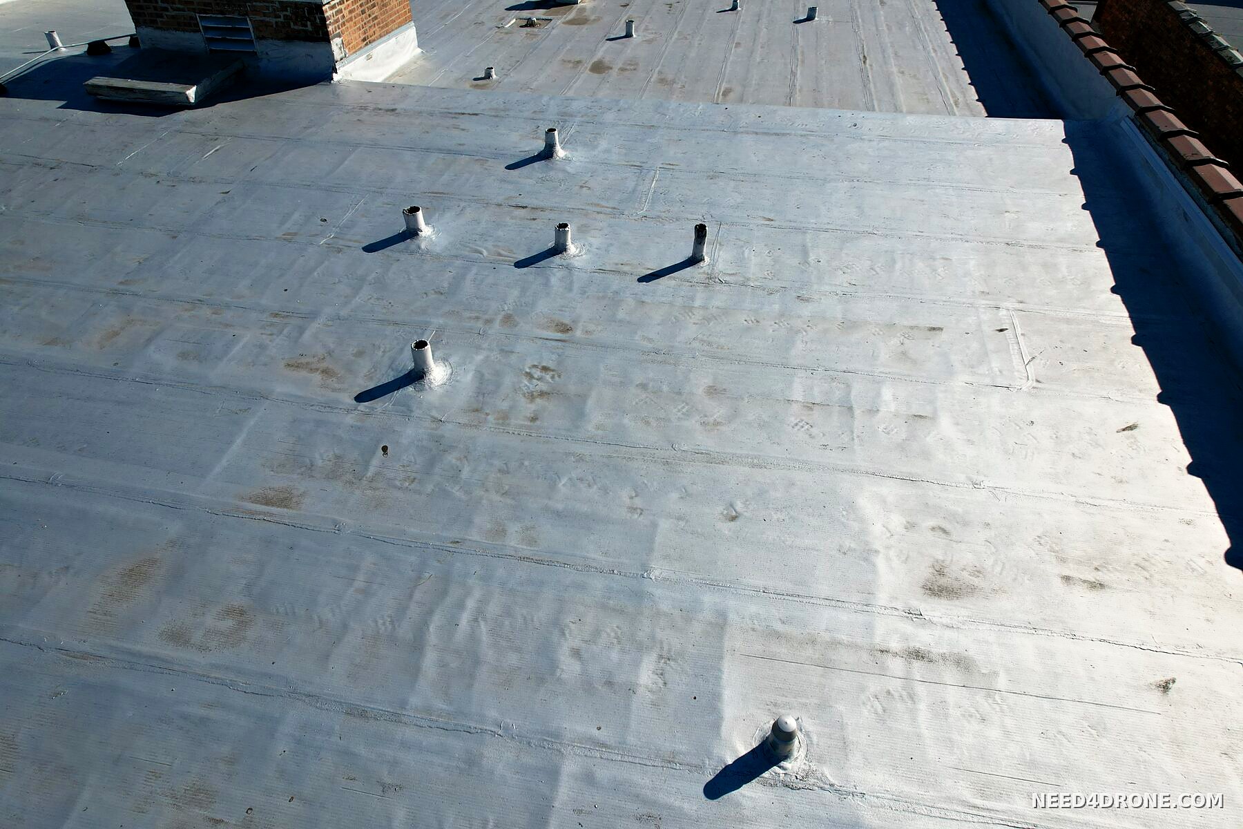 Plumbing vent stacks on the roof membrane